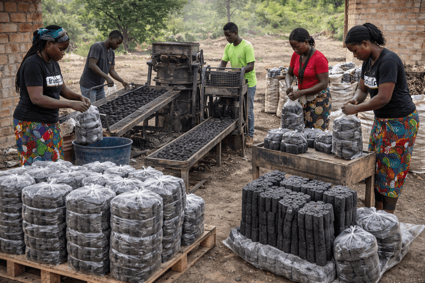Briquette packaging process